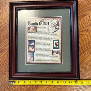 Framed Santa Claus Stamp Art